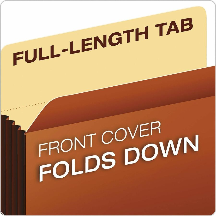Pendaflex Legal Expanding File - 8 1/2" x 14" - 800 Sheets Capacity - 3 1/2" Expansion - Top Tab Location - 12.5 pt. - Redrope - Brown - Reinforced Gusset, Tear Resistant, Durable, Wear Resistant, Flap, Tyvek Gusset - 10 / Box