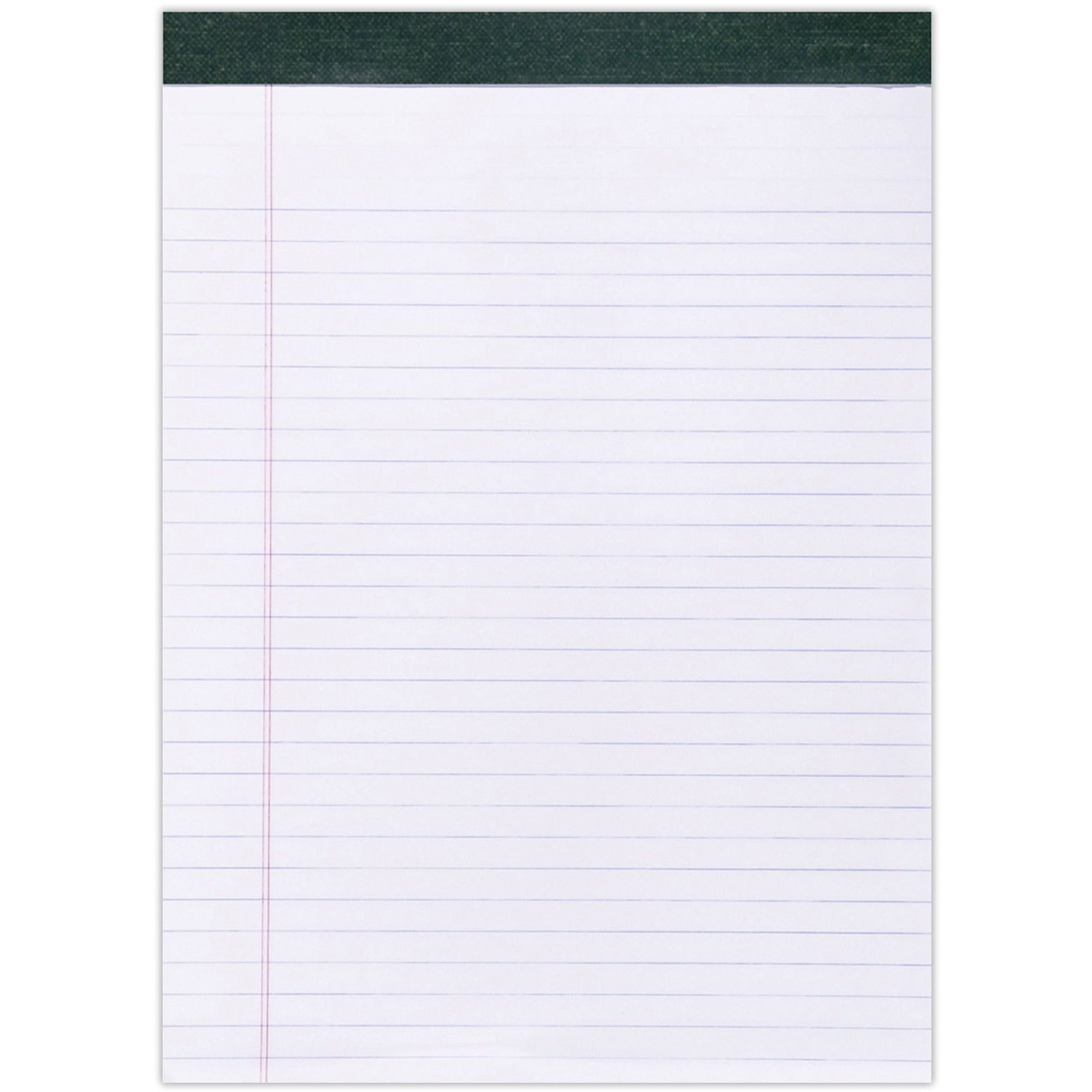 Roaring Spring Recycled Legal Pad, 40 Sheets, 80 Pages, 11 3/4" x 8 1/2", White, Green Binding, Wide Ruled, Double Line Red Margin, Perforated, 1 Dozen