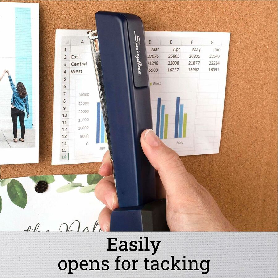 Swingline 747 Classic Stapler - Staples Upto 20 Sheet of 20lb Paper - Holds Upto 210 Staple - Full Strip - Staple Size: 0.25" - Royal Blue - Metal, Die-cast - 1 Each