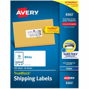 2" Width x 4" Length - Permanent Adhesive - Rectangle - Inkjet - Matte - White - Paper - Permanent Adhesive, Jam Resistant, Customizable, Smudge Resistant - 10 / Sheet - 50 Total Sheets - 500 Total Label(s) - 500 / Box