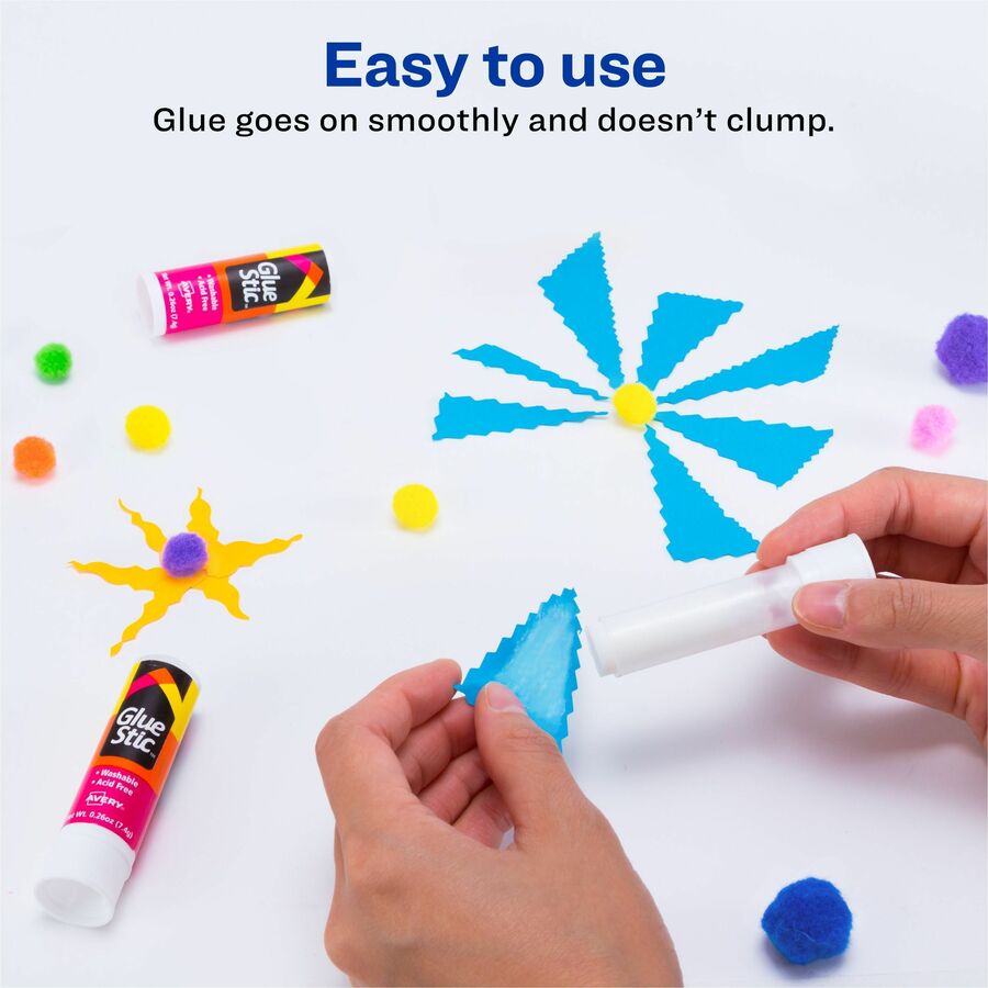 Avery&reg; Glue Stick - 0.26 oz - White - 6 / Pack