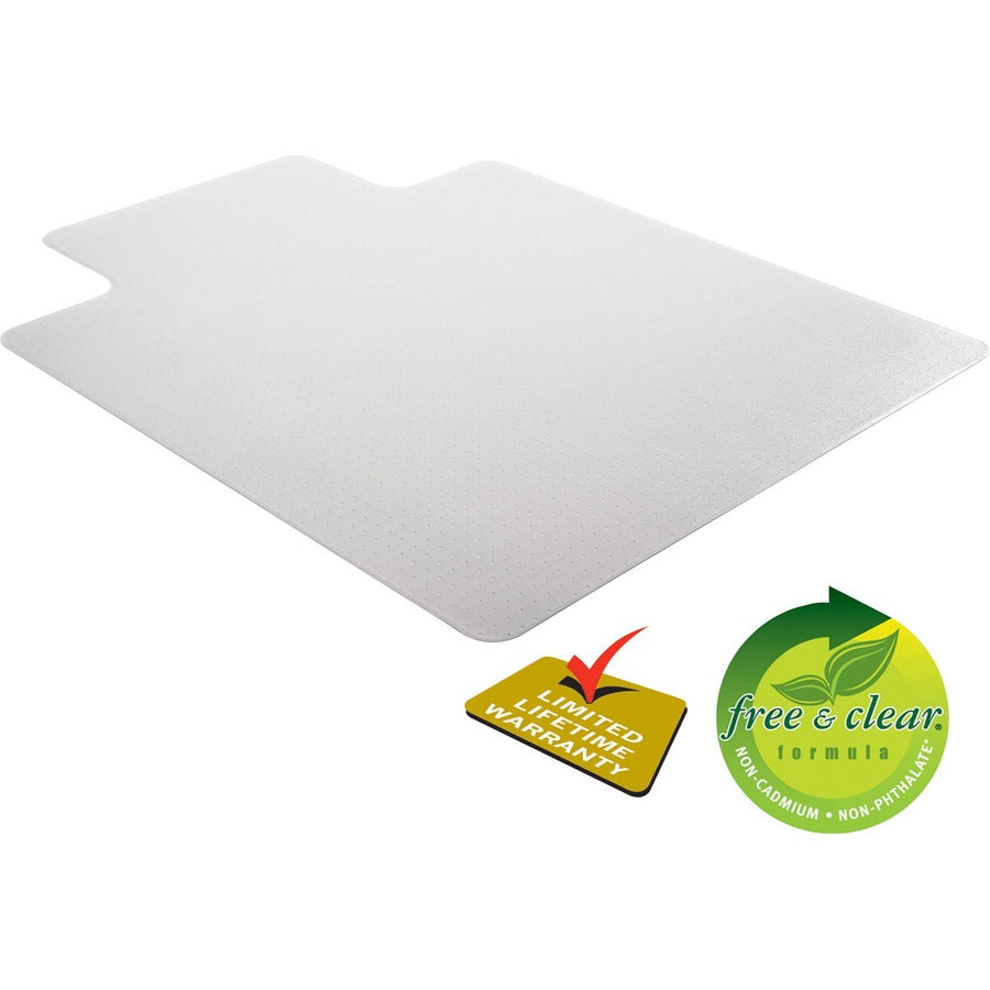 Deflecto SuperMat for Carpet - Carpet, Indoor - 48" Length x 36" Width - Lip Size 10" Length x 19" Width - Rectangular - Clear - 1 Each
