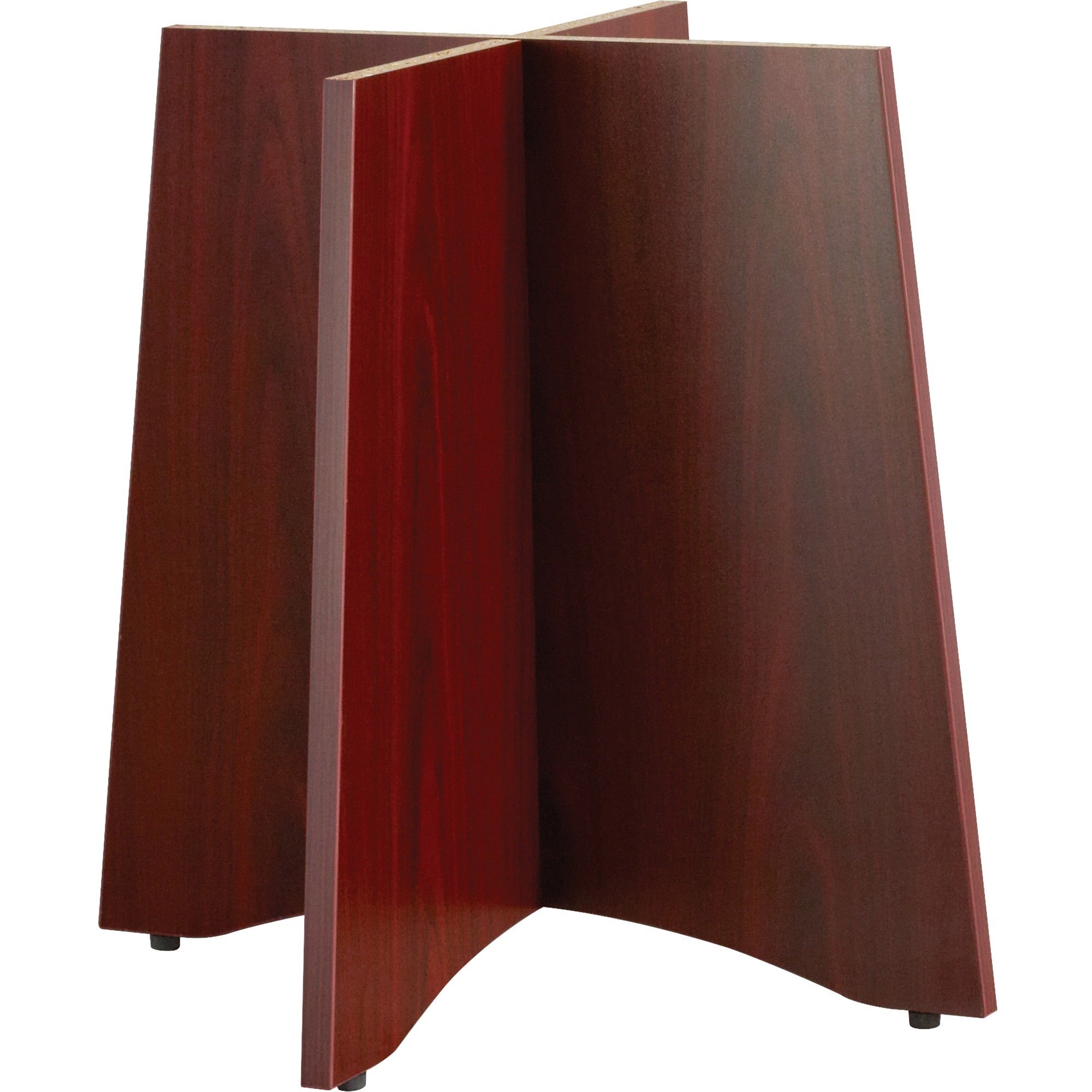 Lorell Essentials Round Conference Table Base - 29" Height x 29.5" Width x 29.5" Depth - Material: Wood - Finish: Laminate, Mahogany - Leveling Glide - 1 Each