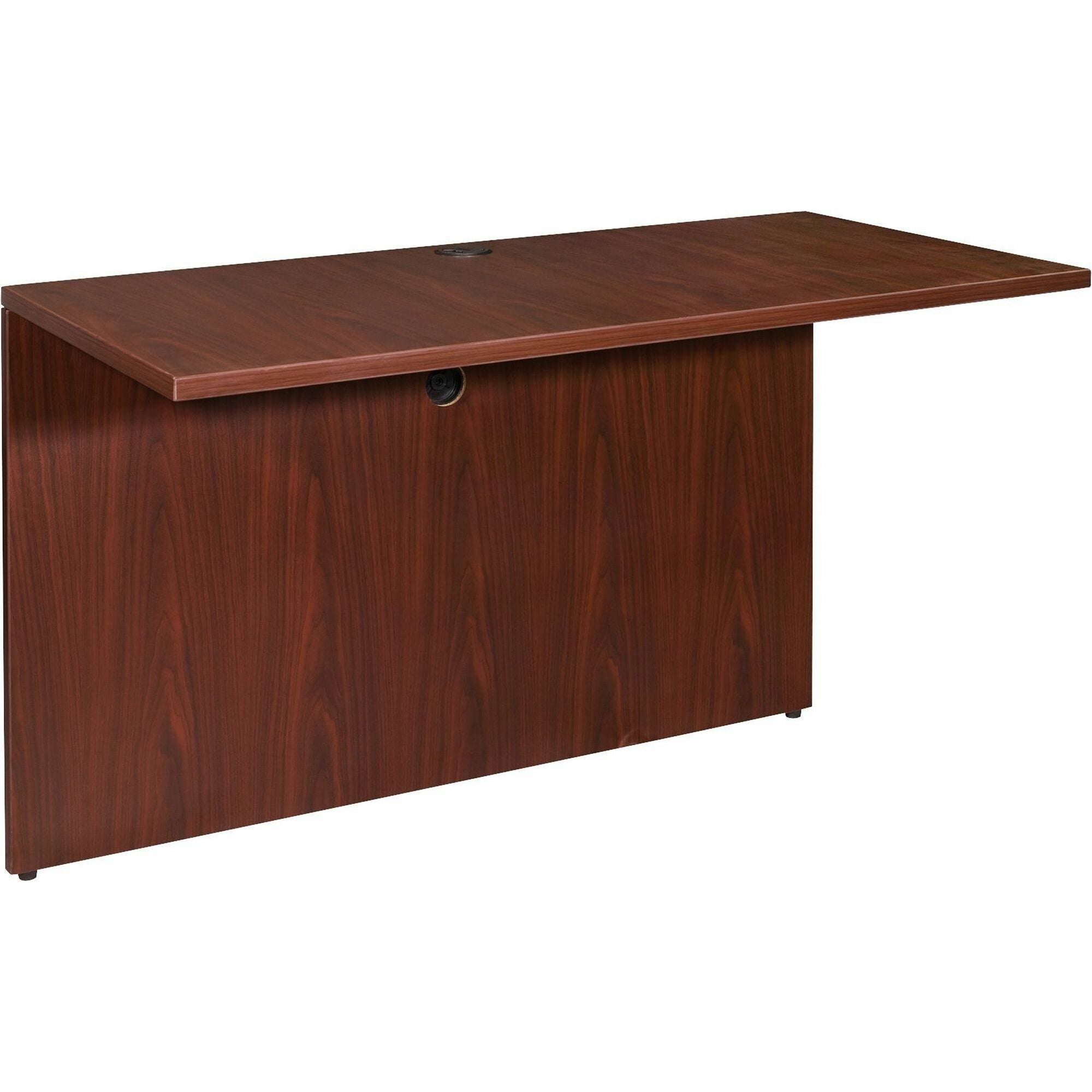 Lorell Essentials Series Bridge - 29.5" Height x 41.6" Width x 23.6" Depth x 1" Thickness - Finish: Laminate, Mahogany - Grommet, Modesty Panel, Cord Management, Durable - For Office - 1 Each