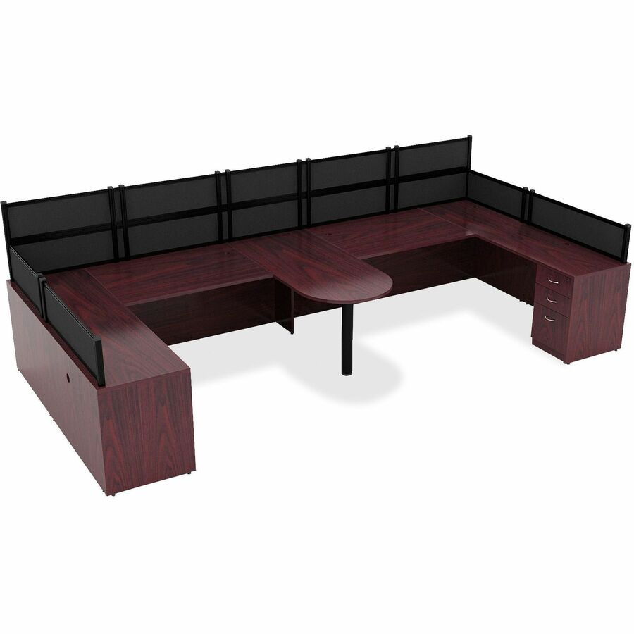 Lorell Essentials Series Bridge - 29.5" Height x 41.6" Width x 23.6" Depth x 1" Thickness - Finish: Laminate, Mahogany - Grommet, Modesty Panel, Cord Management, Durable - For Office - 1 Each