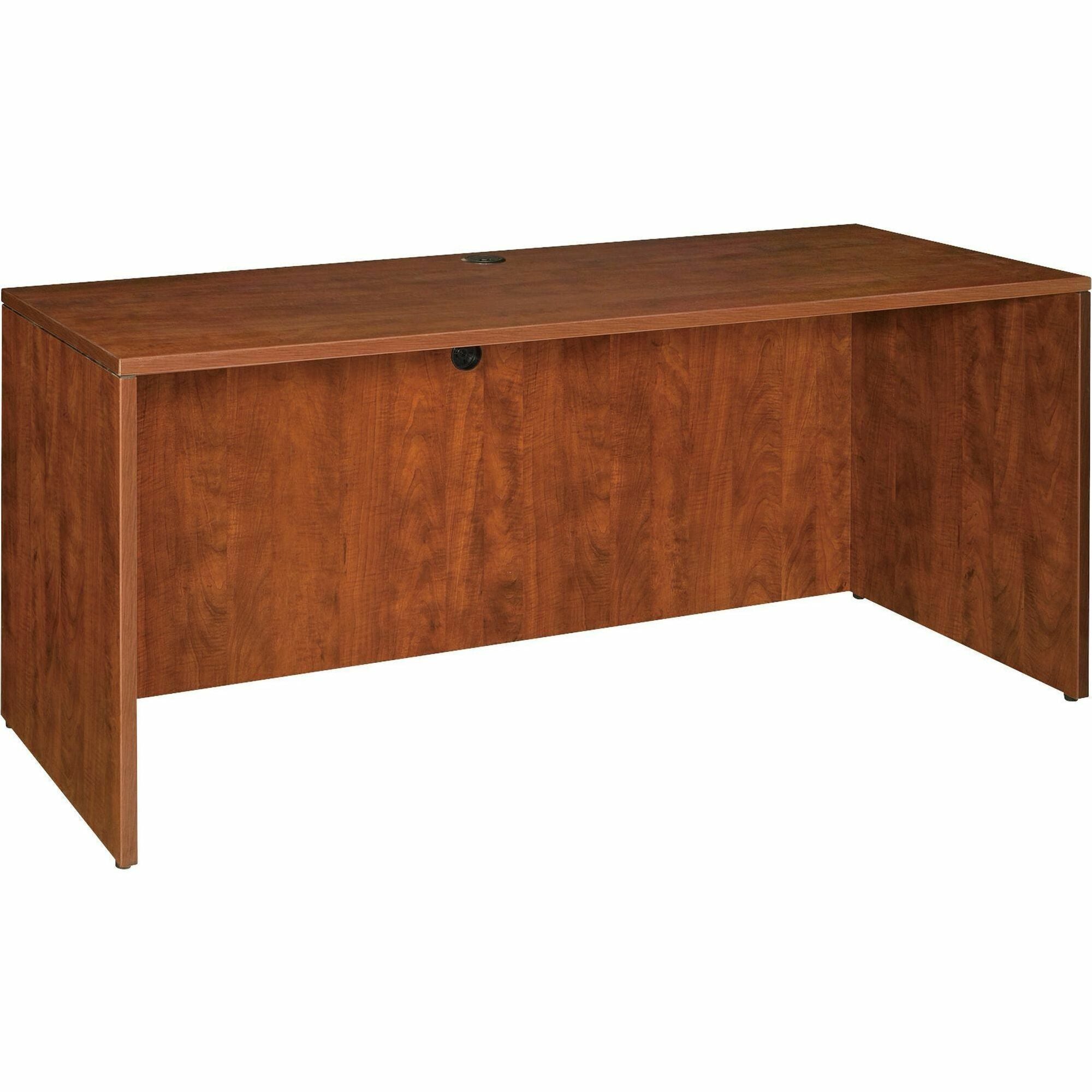Lorell Essentials Series Credenza Shell - 29.5" Height x 70.9" Width x 23.6" Depth - Finish: Cherry, Laminate - Grommet - 1 Each