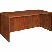 Lorell Essentials Series Rectangular Desk Shell - 29.5" Height x 59" Width x 29.5" Depth - Finish: Cherry, Laminate - Grommet - 1 Each