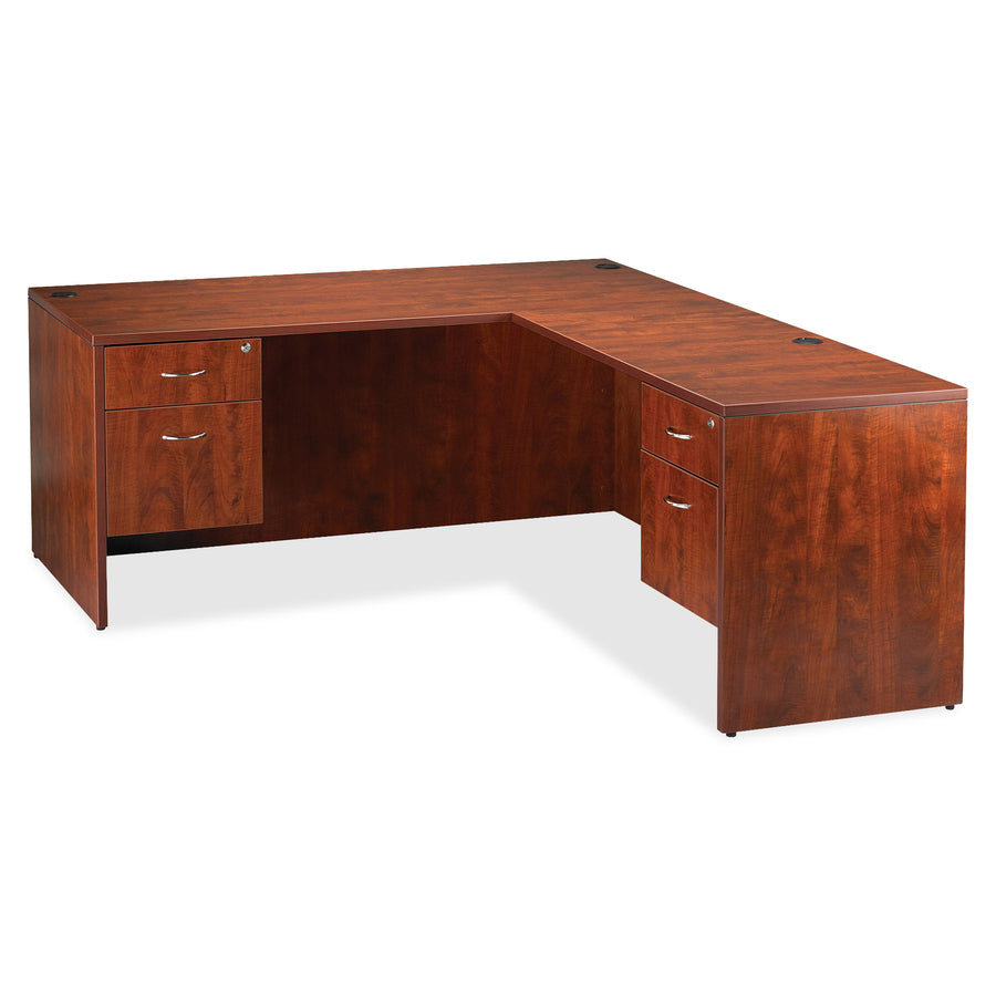 Lorell Essentials Series Rectangular Desk Shell - 29.5" Height x 59" Width x 29.5" Depth - Finish: Cherry, Laminate - Grommet - 1 Each
