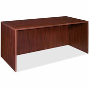 Lorell Essentials Series Rectangular Desk Shell - 29.5" Height x 70.9" Width x 35.4" Depth x 1" Thickness - Finish: Laminate, Mahogany - Grommet, Cord Management, Durable, Adjustable Feet - 1 Each
