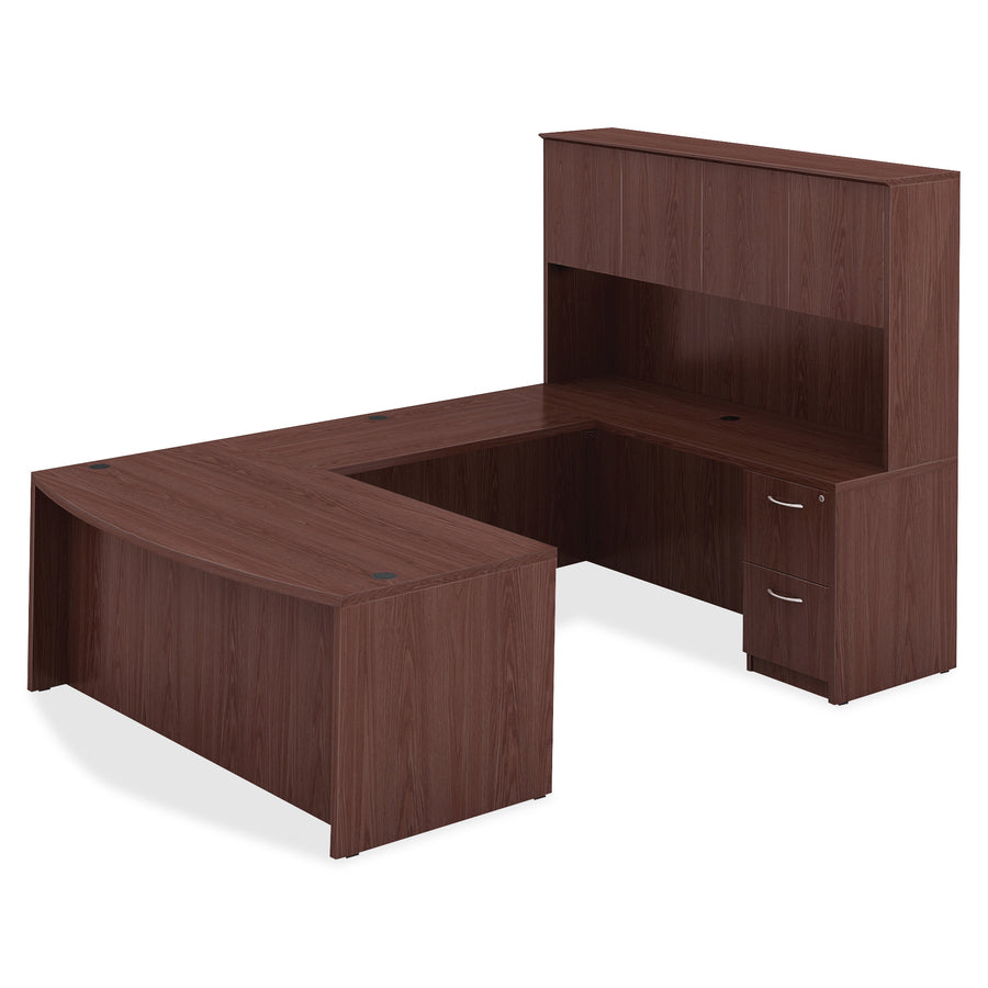 Lorell Essentials Series File/File Mobile File Cabinet - 28.6" Height x 15.7" Width x 22" Depth - Double Pedestal - Finish: Laminate, Mahogany - Leveling Glide - 1 Each