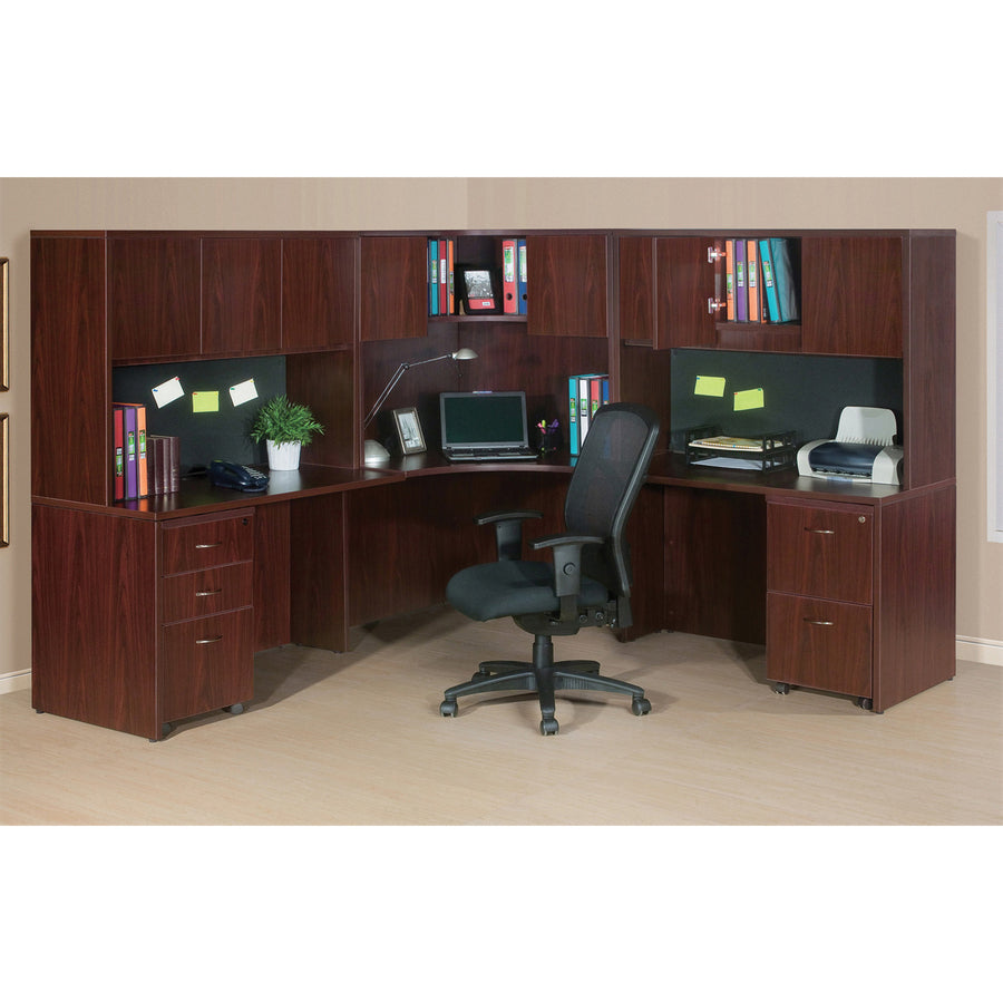 Lorell Essentials Series File/File Mobile File Cabinet - 28.6" Height x 15.7" Width x 22" Depth - Double Pedestal - Finish: Laminate, Mahogany - Leveling Glide - 1 Each