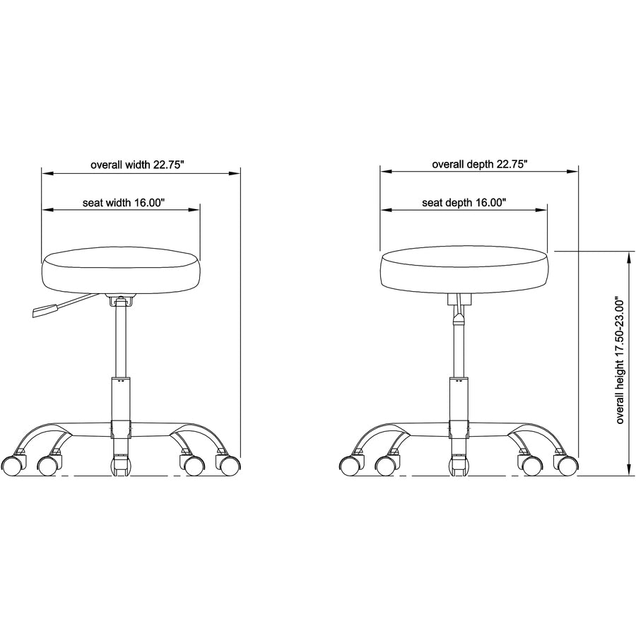 Lorell Backless Pneumatic-Lift Stool