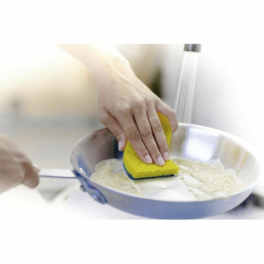 Scotch-Brite Heavy-Duty Scrub Sponges - 2.8" Height x 4.5" Width x 0.6" Depth - 6 / Pack - Green, Yellow