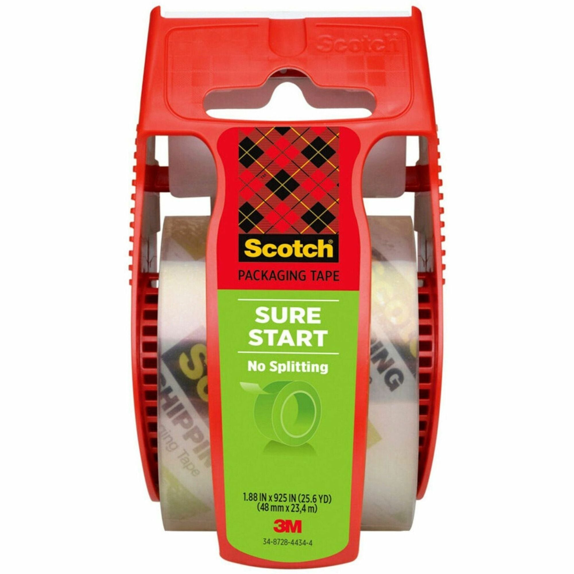 22.20 yd Length x 1.88" Width x 2.6 mil Thickness x 1.50" Diameter - 1 1/2" Core - Clear - Synthetic Rubber Backing - Dispenser Included - Handheld Dispenser - Tear Resistant, Sliver Resistant - For Mailing, Moving, Sealing - 1 Roll