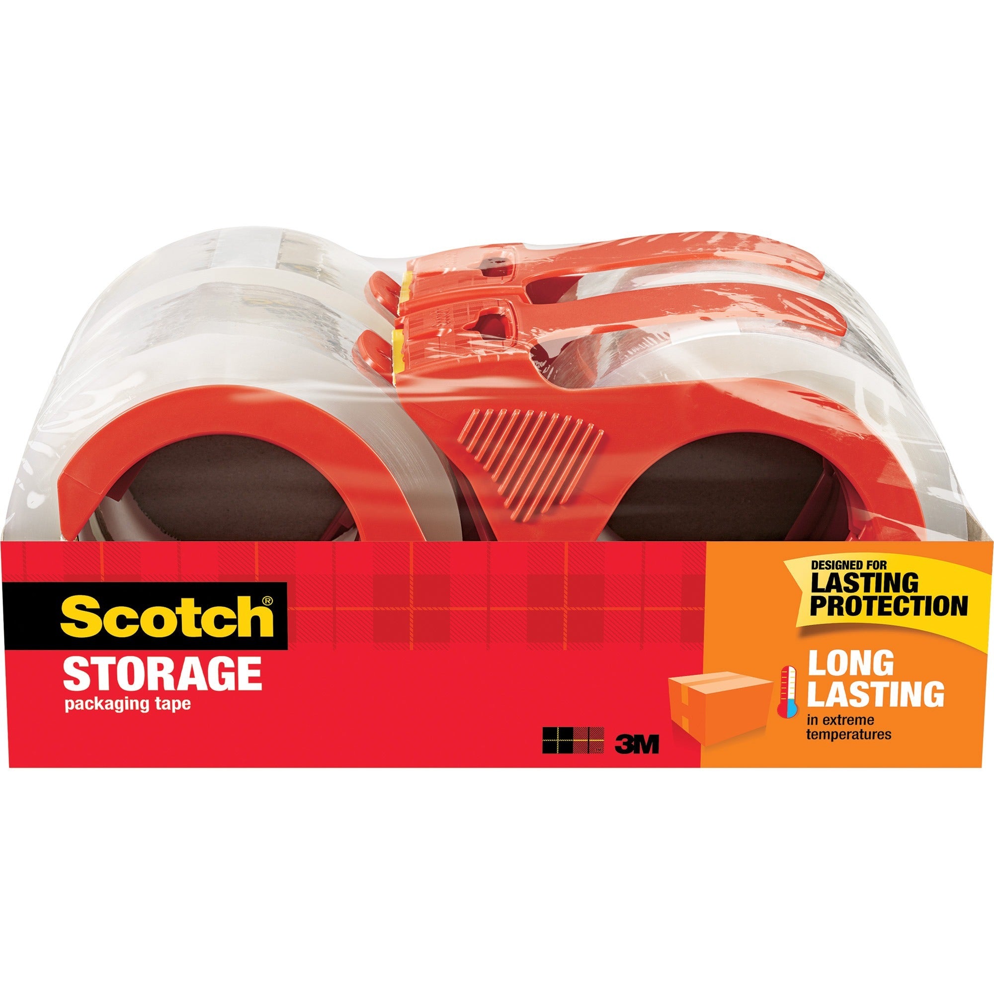 Scotch Long-Lasting Storage/Packaging Tape - 54.60 yd Length x 1.88" Width x 2.4 mil Thickness - 3" Core - Clear - Acrylic - Dispenser Included - For Mailing, Packing - 1 Pack