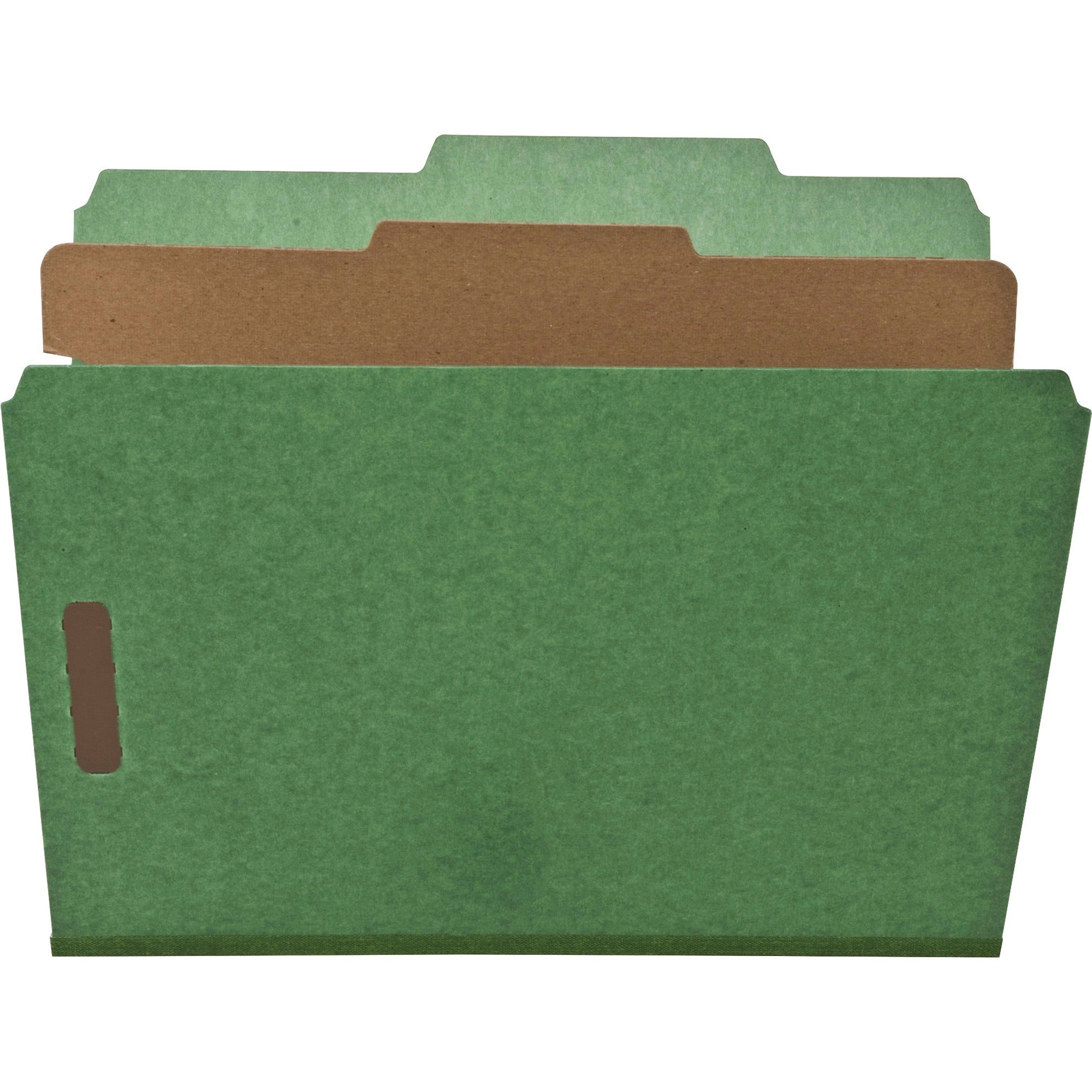 Nature Saver Letter Recycled Classification Folder - 8 1/2" x 11" - 2" for Folder - Top Tab Location - 1 Divider(s) - 25 pt. - Green - 100% Recycled - 10 / Box