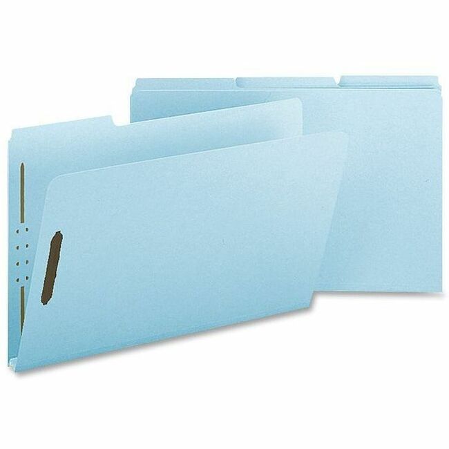 8 1/2" x 14" - 1" Expansion - 2 Fastener(s) - 2" for Folder - Pressboard, Tyvek - Light Blue - 100% Recycled - 25 / Box