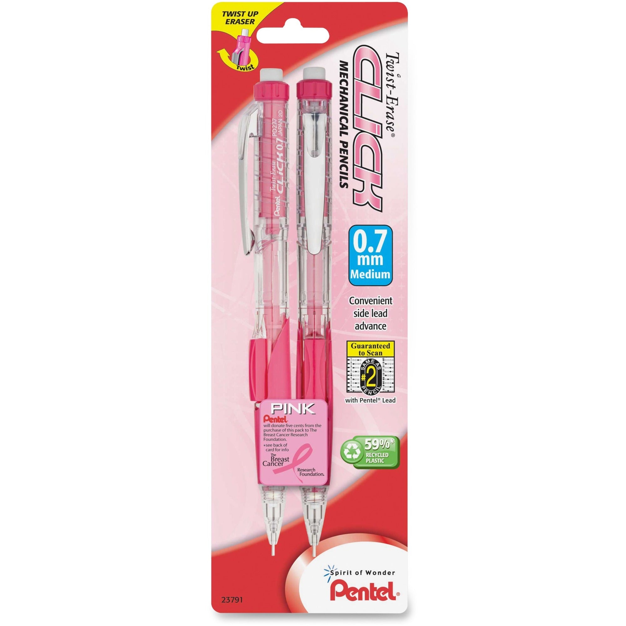 0.7 mm Lead - #2 - Refillable - Pink Barrel - 1 Pack