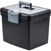External Dimensions: 14.9" Length x 11" Width x 12.1" Height - Media Size Supported: Letter - Snap-tight Closure - Plastic - Black - For File - Recycled - 1 Carton
