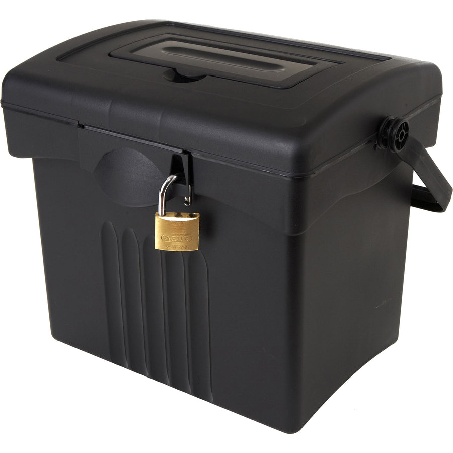 External Dimensions: 14.9" Length x 11" Width x 12.1" Height - Media Size Supported: Letter - Snap-tight Closure - Plastic - Black - For File - Recycled - 1 Carton