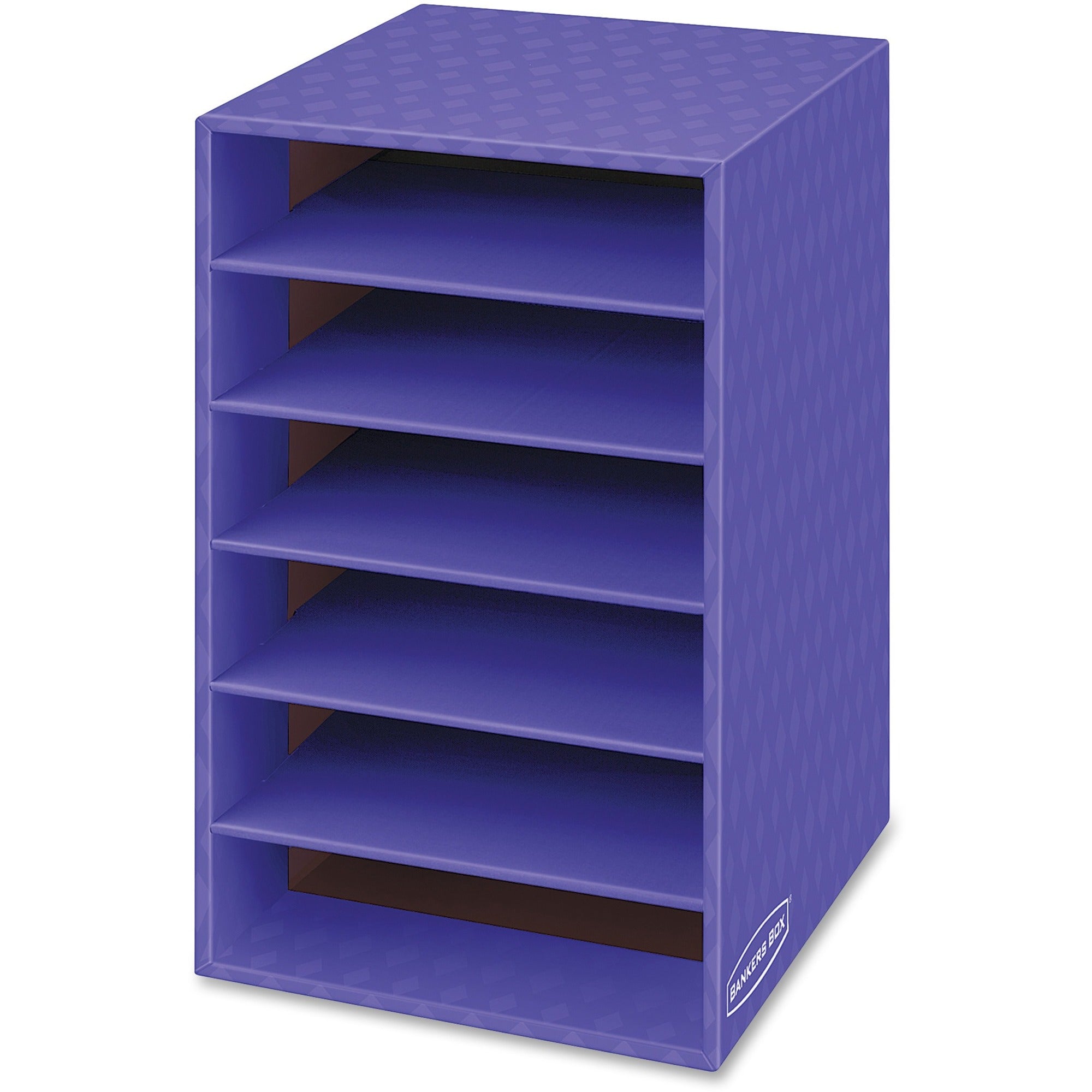 6 Compartment(s) - Compartment Size : 2.63" x 11" x 13" - 18" Height x 11.88" Width x 13.25" Depth - Desktop - Sturdy - 60% Recycled - Purple - Corrugated Paper - 1 Each