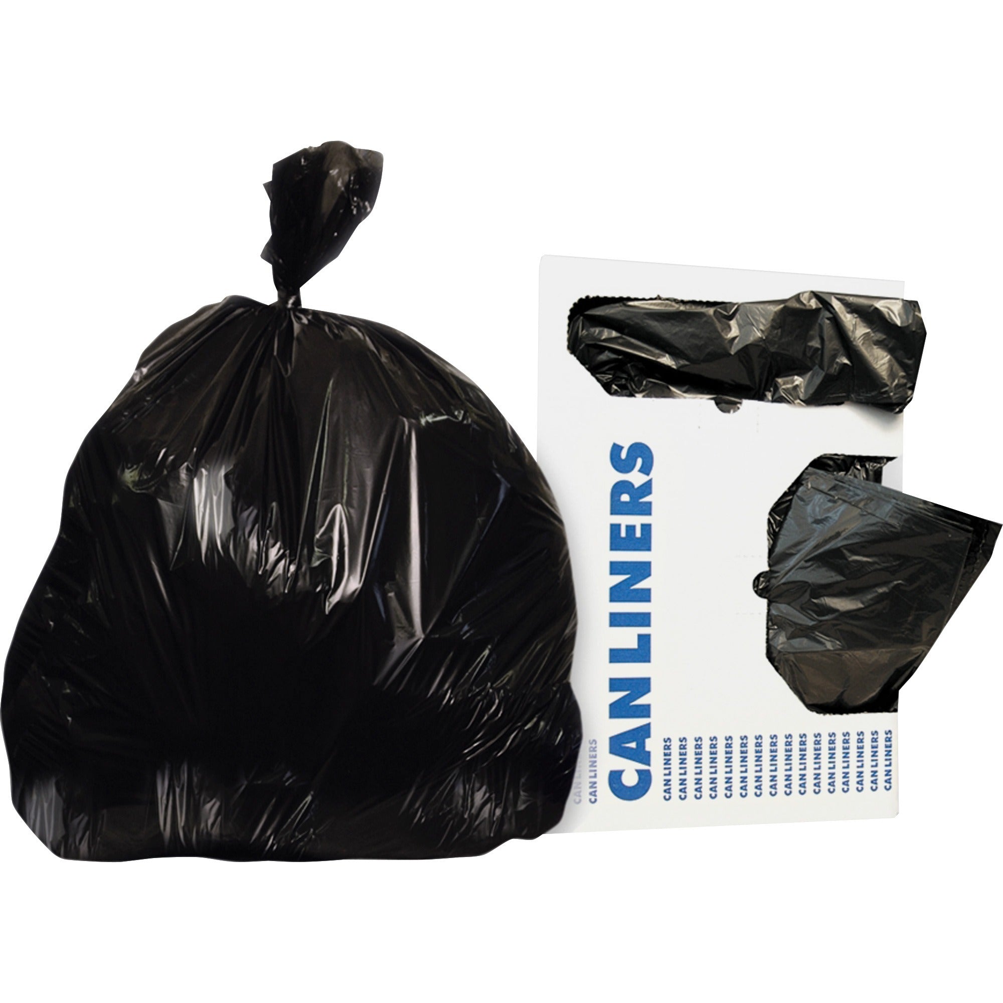 Heritage Low-density Dark Can Liner - 56 gal Capacity - 47" Length x 43" Width x 1.50 mil (38 Micron) Thickness - Low Density - Black - Resin - Can, Waste Disposal - Recycled - 1 Carton