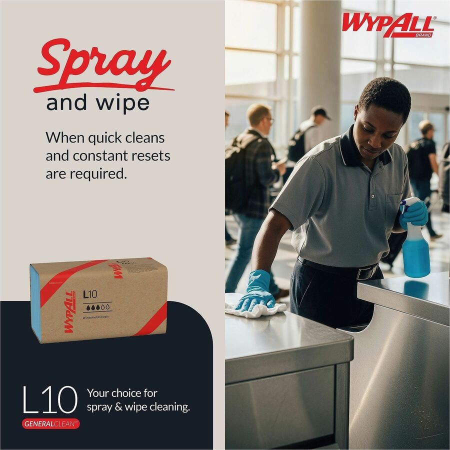 2 Ply - 9.30" Width x 10.25" Length - Blue - 140/Pack - 1 Carton