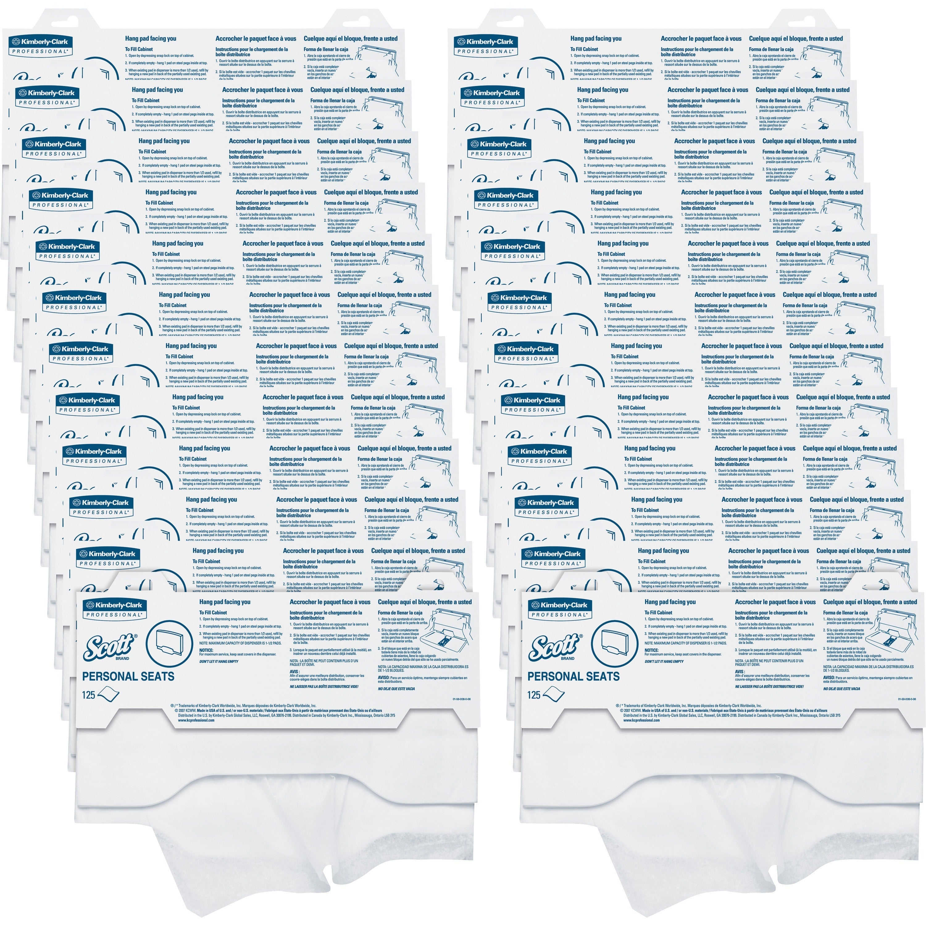 Scott Toilet Seat Covers - 15" Width x 17" Length - For Toilet - White - 125/Pack - 24 / Carton