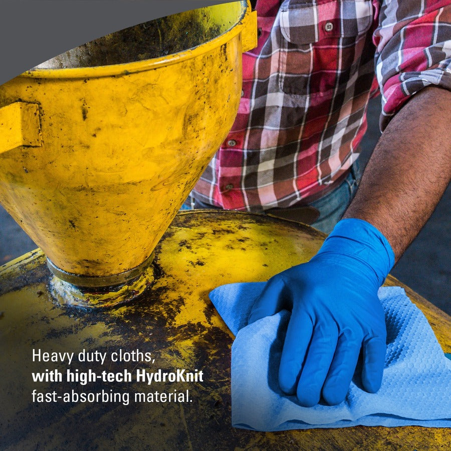 Wypall PowerClean X70 Medium Duty Cloths - Pop-Up Box - 16.80" Length x 9.10" Width - Recommended For: Oil Remover, Grime Remover - Durable, Absorbent, Reusable, Heavy Duty - Blue - 100/Box - 1 Carton