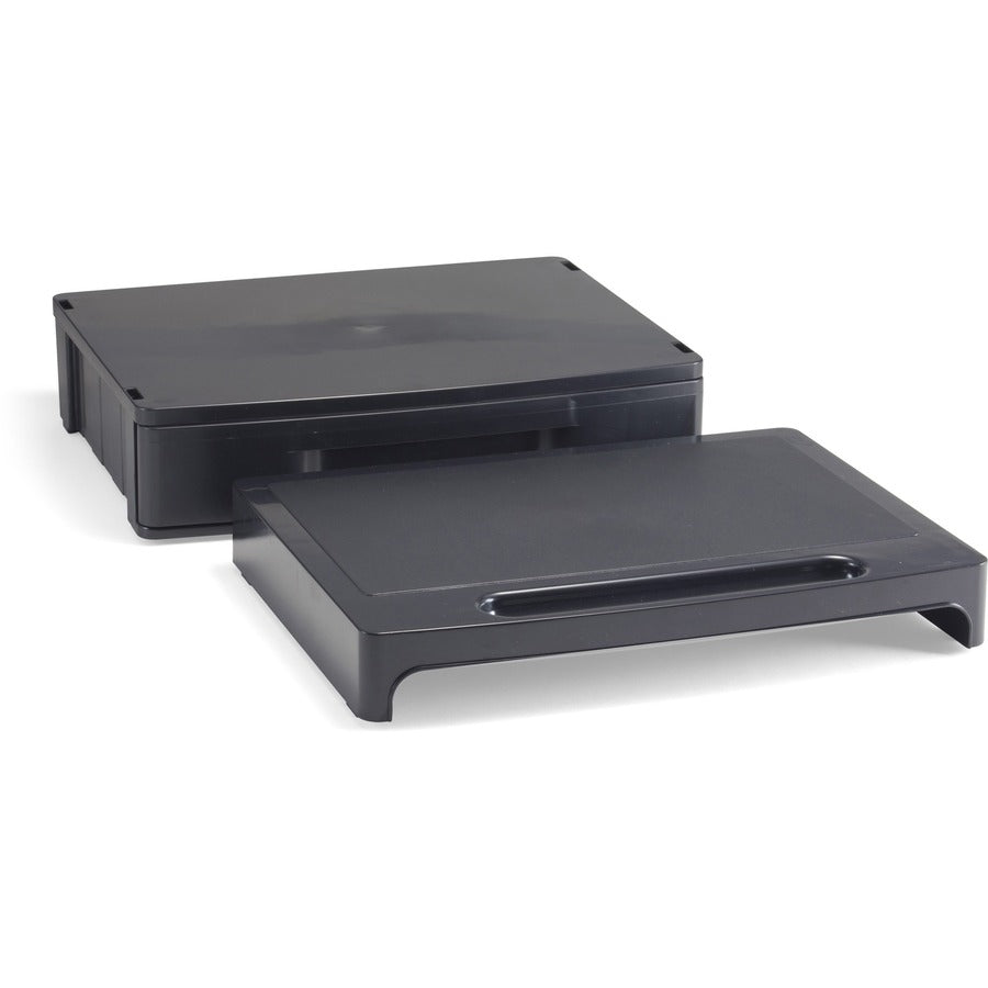 Officemate 2200 Series Monitor Stand with Drawer, HIPAA, Black