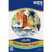 Watercolor Paper, White, 90lb., 12" x 18", 50 Sheets
