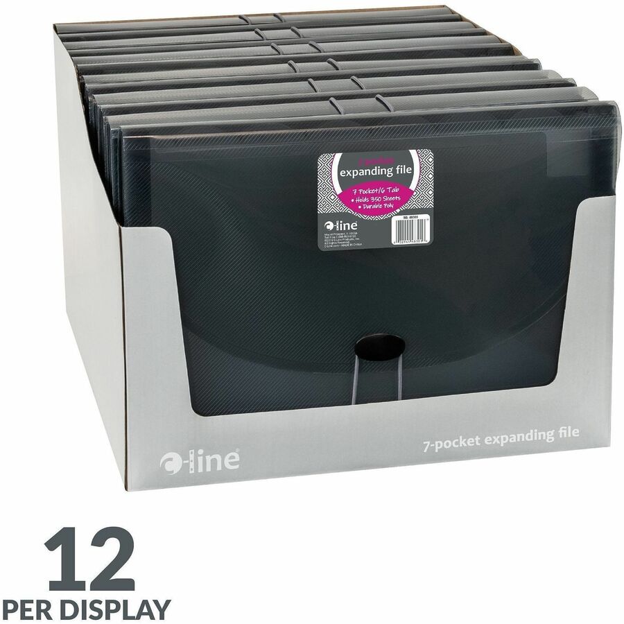 8 1/2" x 11" - 7 Pocket(s) - Polypropylene - Smoke - Acid-free, Non-toxic, Button Closure - 1 Each