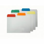 Smead 1/3 Tab Cut Letter Top Tab File Folder - 8 1/2" x 11" - Top Tab Location - Assorted Tab Position - 1 Plys - Polypropylene - Clear, Blue, Red, Green, Yellow, Orange - 25 / Box