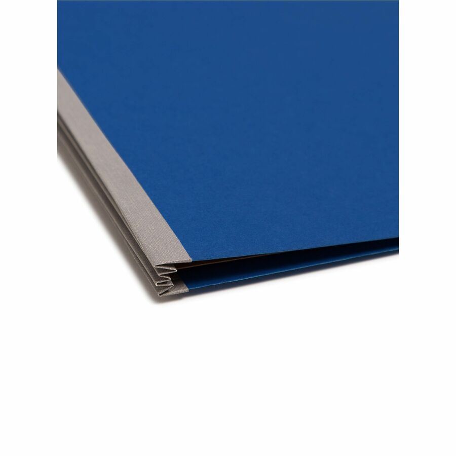Smead SafeSHIELD 2/5 Tab Cut Letter Recycled Classification Folder, 2 Dividers, 2" Expansion, Dark Blue, Pressboard, 8.5" x 11", 10/Box