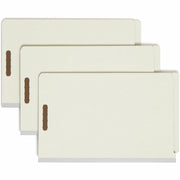 Smead Legal Recycled Classification Folder - 8 1/2" x 14" - 2" Expansion - 6 x 2K Fastener(s) - End Tab Location - 2 Divider(s) - 25 pt. - Pressboard - Gray, Green - Tear Resistant - 100% Recycled - 10 / Box