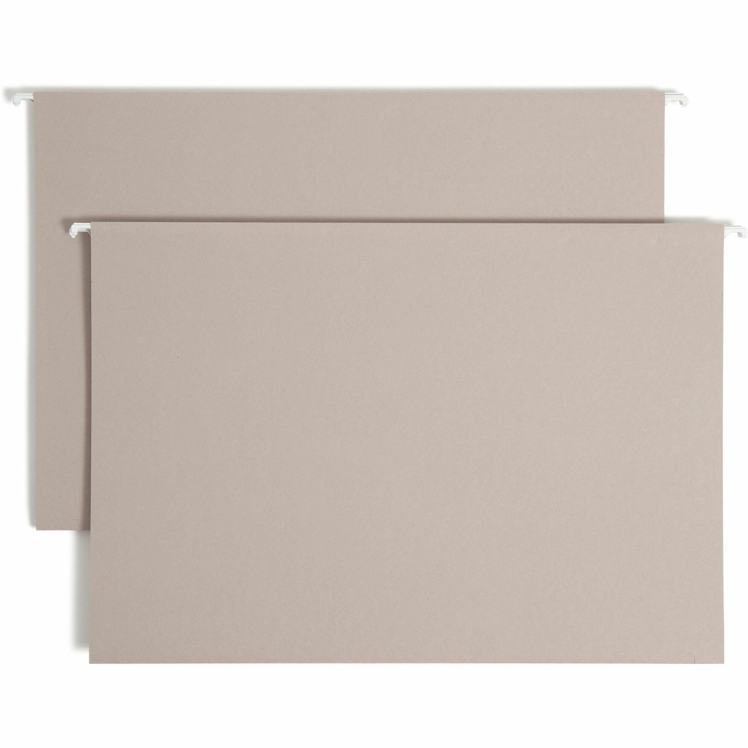 8 1/2" x 14" - 2" Expansion - Top Tab Location - 14 pt. - Steel Gray - Tear Resistant - 10% Recycled - 18 / Box