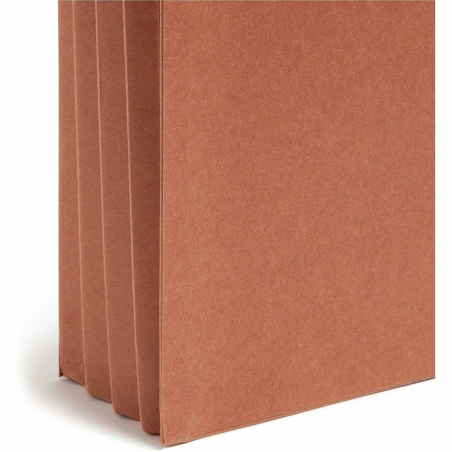 Smead Straight Tab Cut Legal Recycled File Pocket - 8 1/2" x 14" - 3 1/2" Expansion - 2 Plys - Redrope - Tear Resistant Gusset - 100% Recycled - 25 / Box