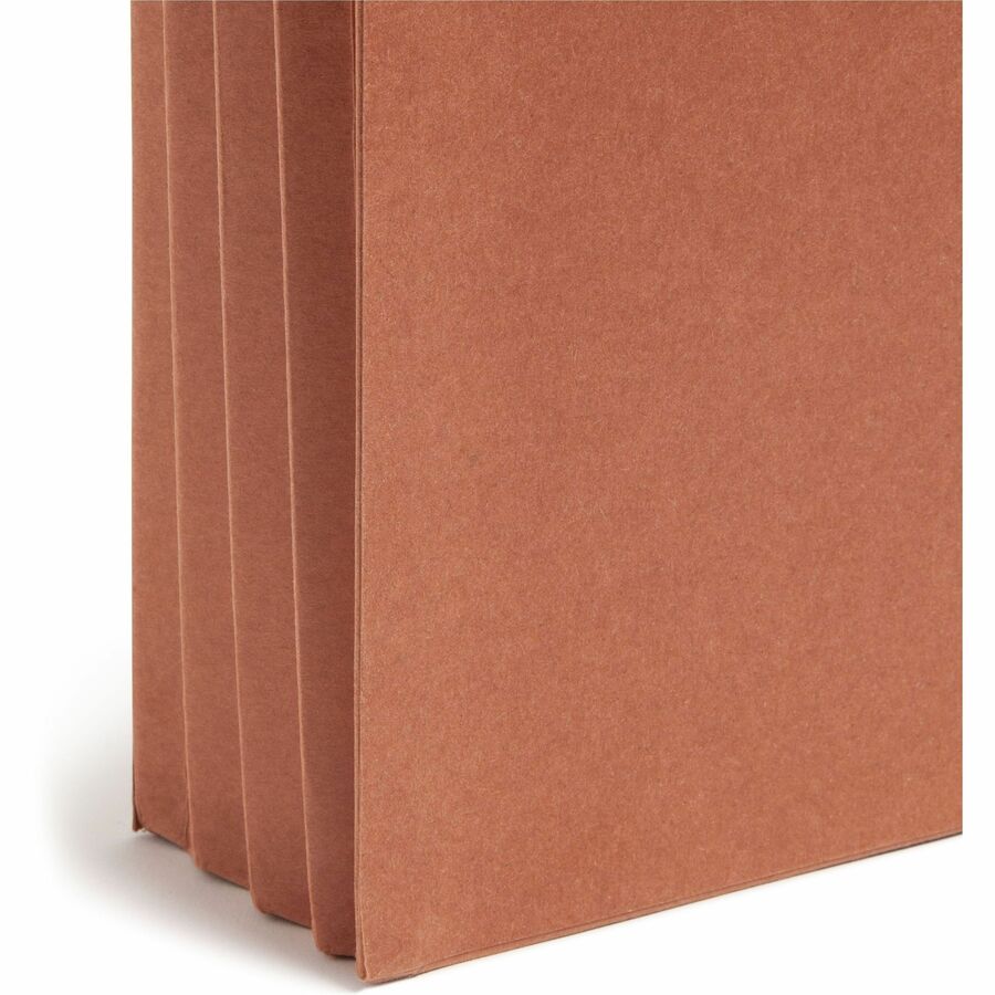 Smead Straight Tab Cut Legal Recycled File Pocket - 8 1/2" x 14" - 3 1/2" Expansion - 2 Plys - Redrope - Tear Resistant Gusset - 100% Recycled - 25 / Box