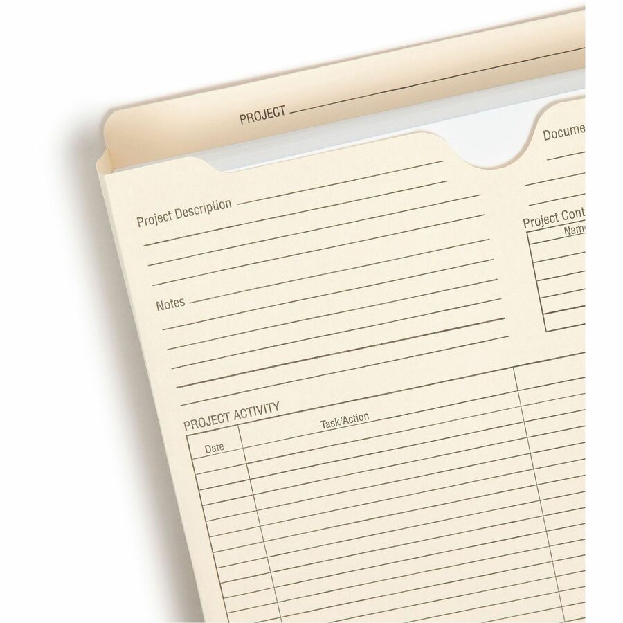 Smead Straight Tab Cut Letter Recycled File Jacket - 8 1/2" x 11" - 2" Expansion - Top Tab Location - 11 pt. - 2 Plys - Manila - Reinforced Tab, Slip Resistant - 10% Recycled - 50 / Box