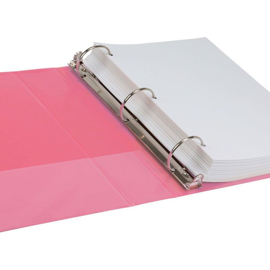 Samsill Earth's Choice Plant-based View Binders, 2" Capacity, Letter Size, 3 Round Rings, 2 Internal Pockets, Berry Pink, 2 Pack