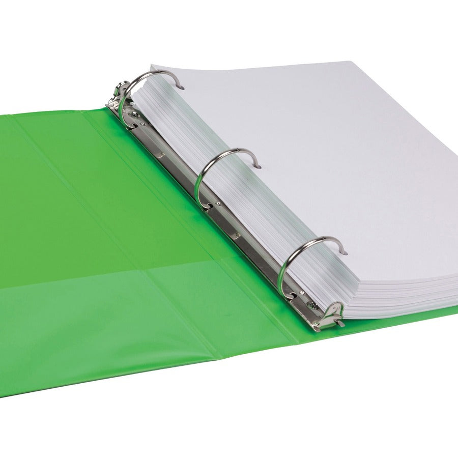 Samsill Earth's Choice Plant-based View Binders, 2" Capacity, Letter Size, 3 Round Rings, 2 Internal Pockets, Lime, Recycled, Durable, Clear Overlay, 2 Pack
