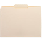 Business Source 1/3 Tab Cut Letter Recycled Top Tab File Folder - 8 1/2" x 11" - 3/4" Expansion - Top Tab Location - Center Tab Position - 11 pt. - 1 Plys - Manila - 10% Recycled - 100 / Box