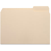 Business Source 1/3 Tab Cut Letter Recycled Top Tab File Folder - 8 1/2" x 11" - 3/4" Expansion - Top Tab Location - Right Tab Position - 11 pt. - 1 Plys - Manila - 10% Recycled - 100 / Box