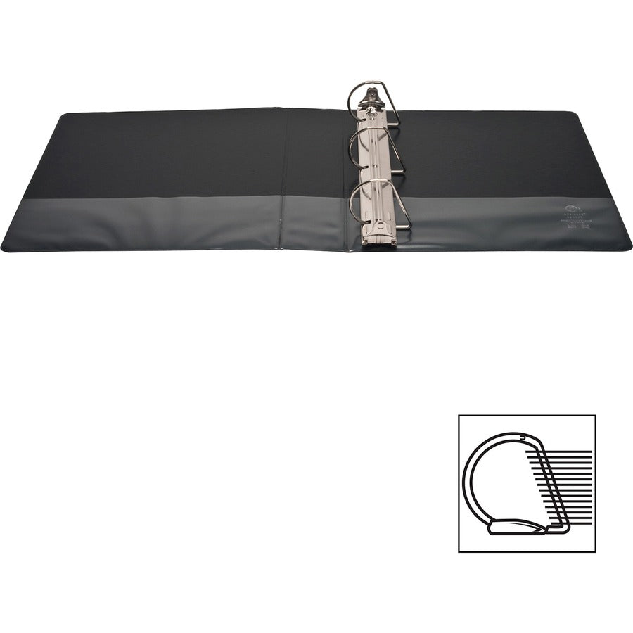 Business Source Basic D-Ring View Binders - 2" Binder Capacity - Letter - 8 1/2" x 11" Sheet Size - Fastener(s): D-Ring - Polypropylene - Black - Clear Overlay - 1 Each