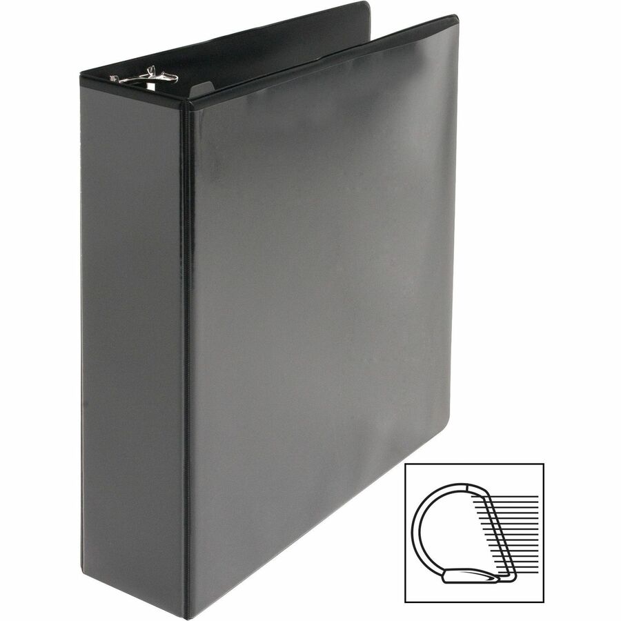 Business Source Basic D-Ring View Binders - 2" Binder Capacity - Letter - 8 1/2" x 11" Sheet Size - Fastener(s): D-Ring - Polypropylene - Black - Clear Overlay - 1 Each