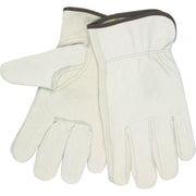 MCR Safety Leather Driver Gloves - Medium Size - Beige - 1 Pair