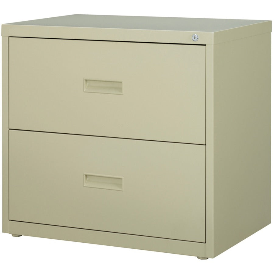 Lorell Value Lateral File - 2-Drawer - 30" Width x 18.6" Depth x 28.1" Height - 2 x Drawer(s) for File - A4, Letter, Legal - Interlocking, Ball-bearing Suspension, Adjustable Glide, Locking Drawer - Putty - Steel - Recycled