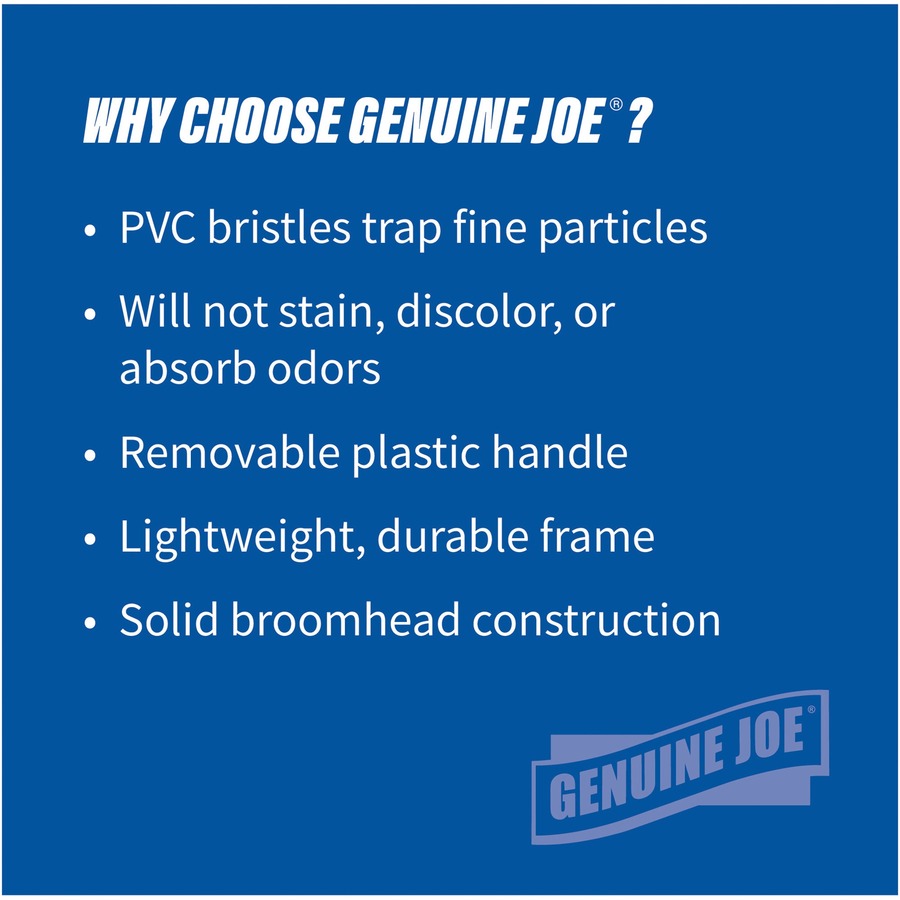 Genuine Joe Angle Broom - Polyvinyl Chloride (PVC) Bristle - 47" Handle Length - 54.5" Overall Length - Plastic Handle - Yellow - 1 Each