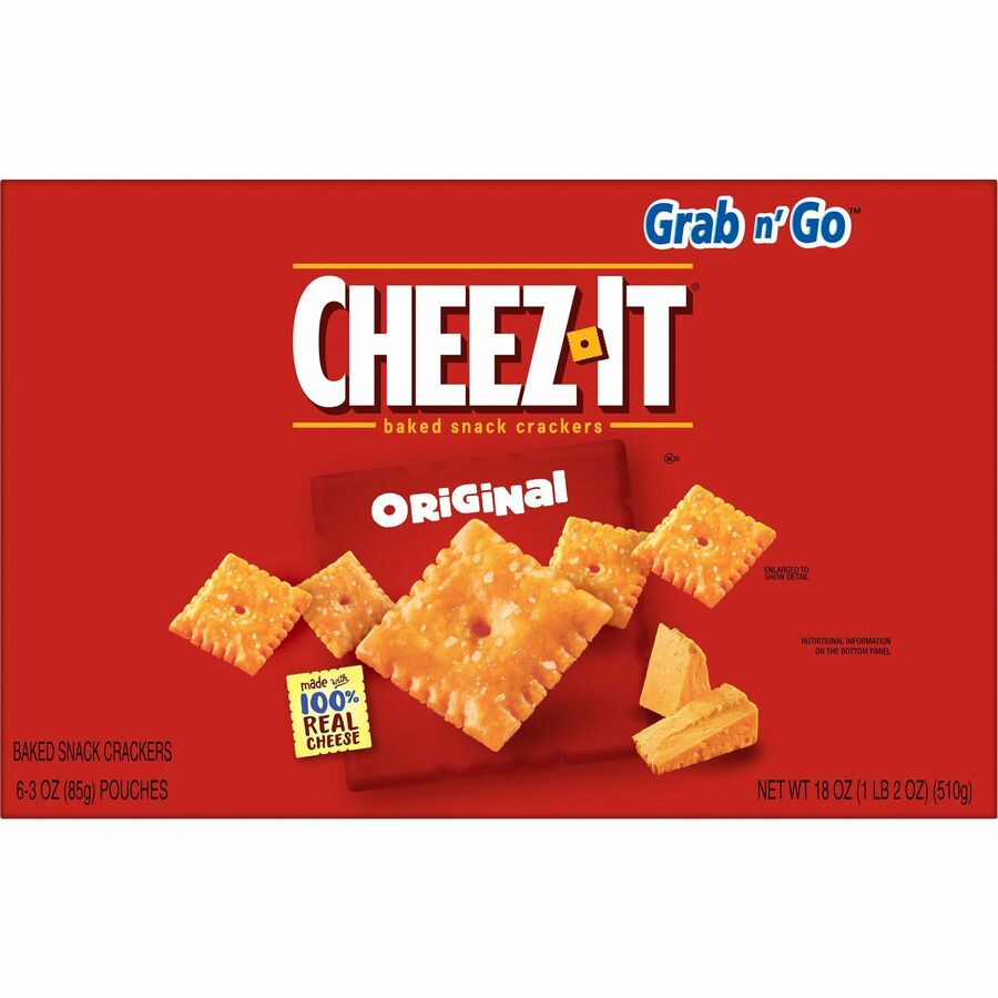 Cheez-It Cheez-It Baked Snack Crackers - Original - 1 Serving Pouch - 3 oz - 6 / Box