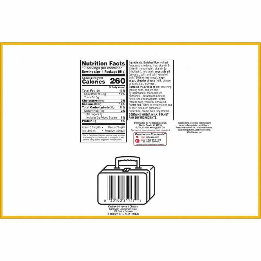 Cheddar Cheese - 1.80 oz - 12 / Box